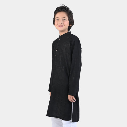 Boys Chicken Kari Basic Kurta (Black Chicken)-BLACK