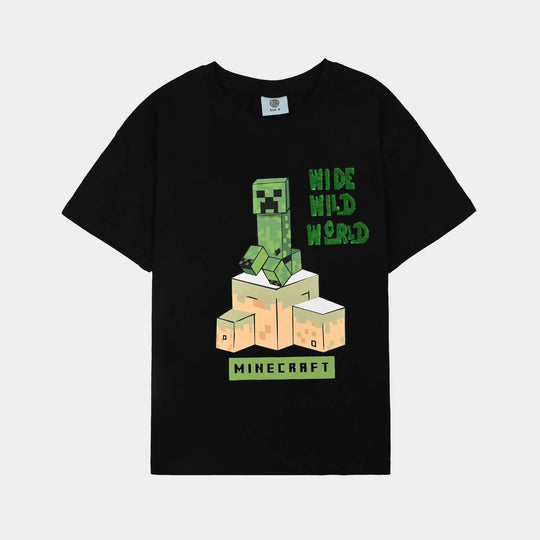 Boys Lycra Jersey T-Shirt Mine-BLACK