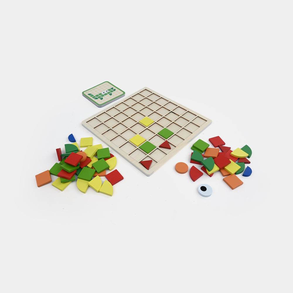120 Pieces Mosaic Puzzle Wooden Pattern Blocks