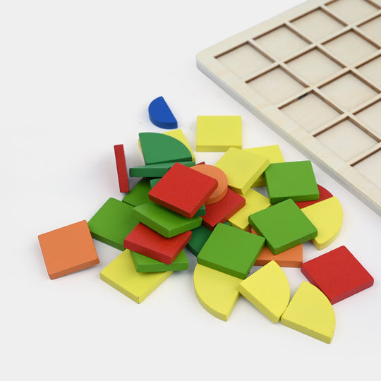120 Pieces Mosaic Puzzle Wooden Pattern Blocks