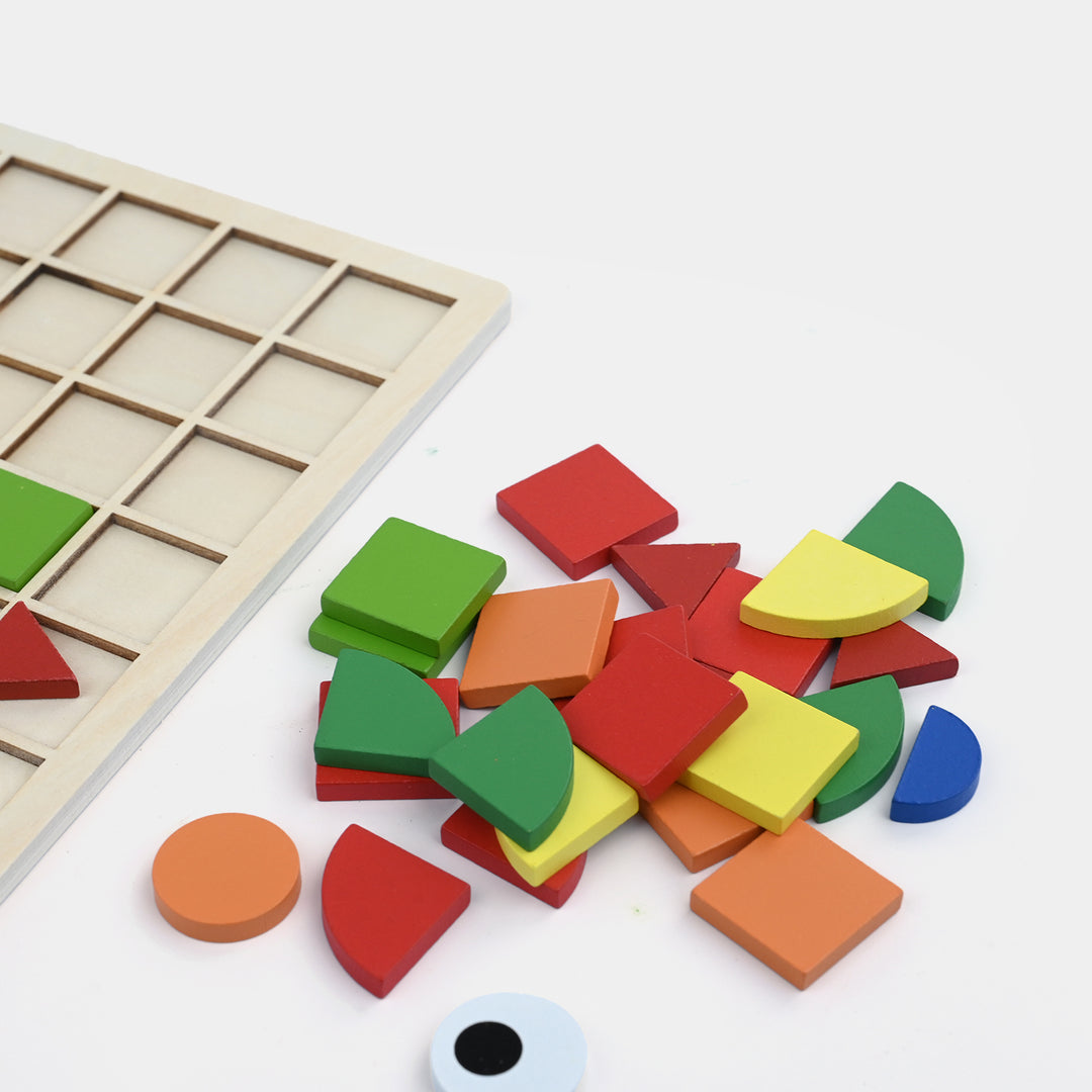 120 Pieces Mosaic Puzzle Wooden Pattern Blocks
