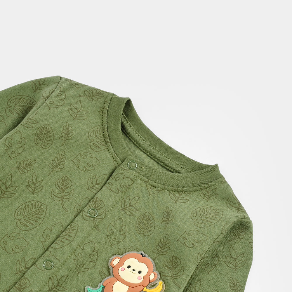Infant Boys Cotton Interlock Romper ADVENTURE BEGINS