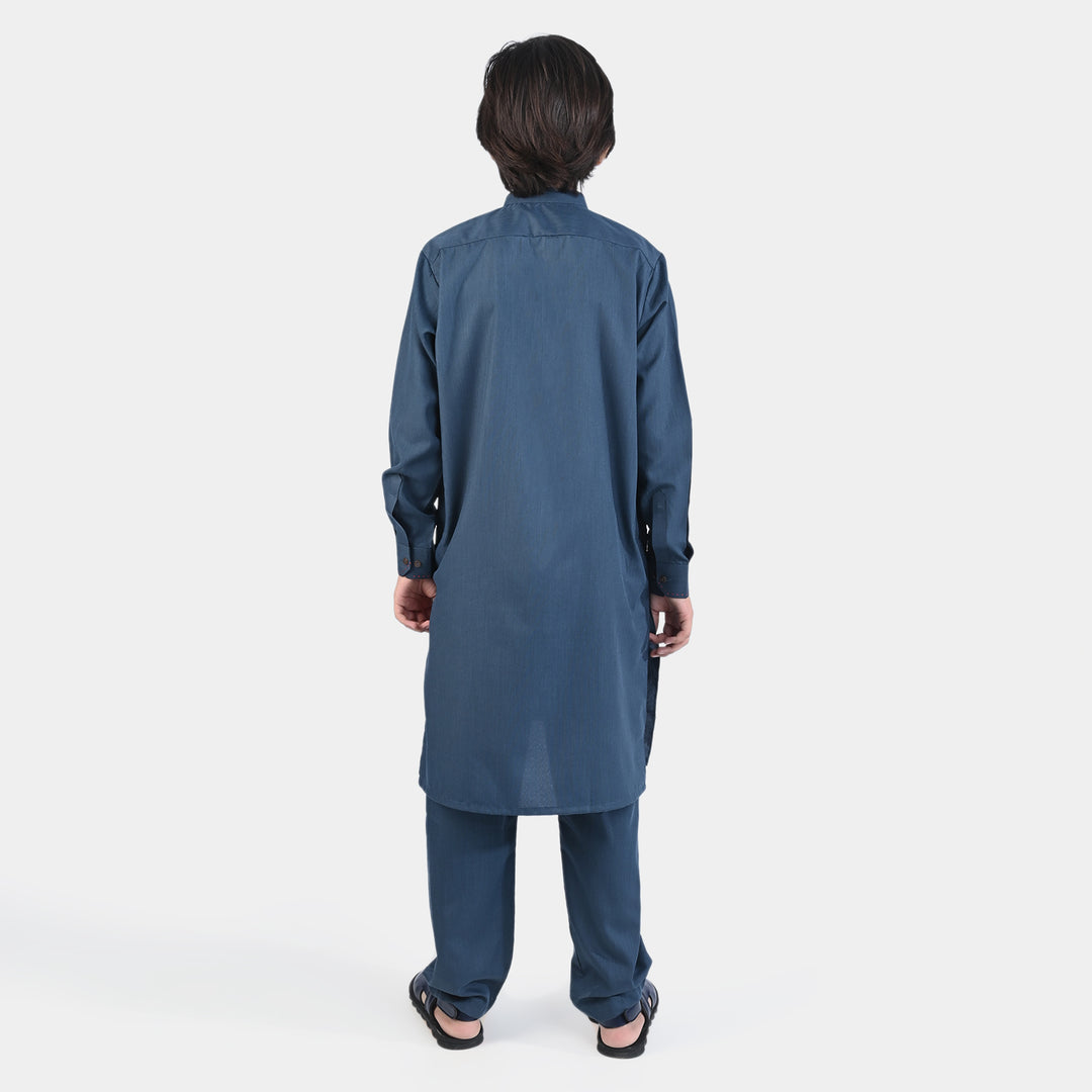 Boys Poly Viscose Shalwar Suit (Blended)-Teal blue