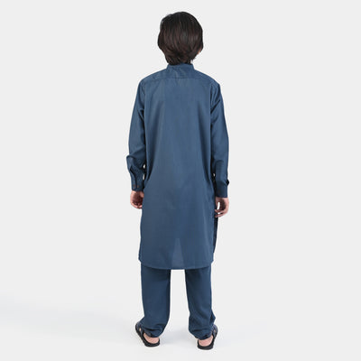 Boys Poly Viscose Shalwar Suit (Blended)-Teal blue