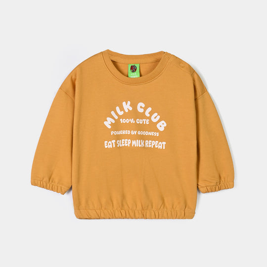 Infant Boys Cotton Terry 2 Piece Suit Milk Club-Yellow