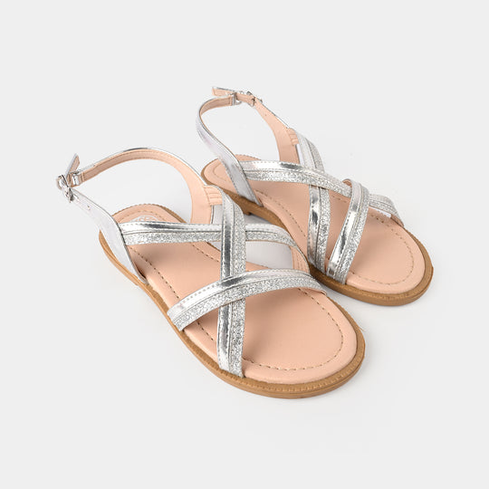 Girls Sandal 456-90-SILVER