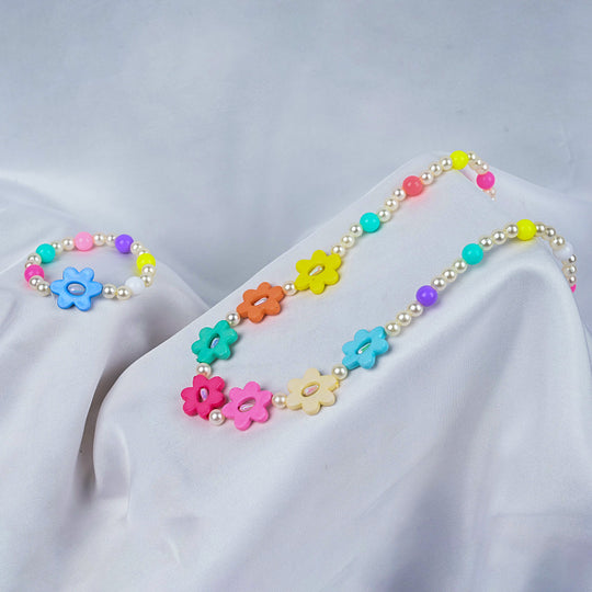 Elegant Beaded Necklace/Mala & Bracelet For Girls