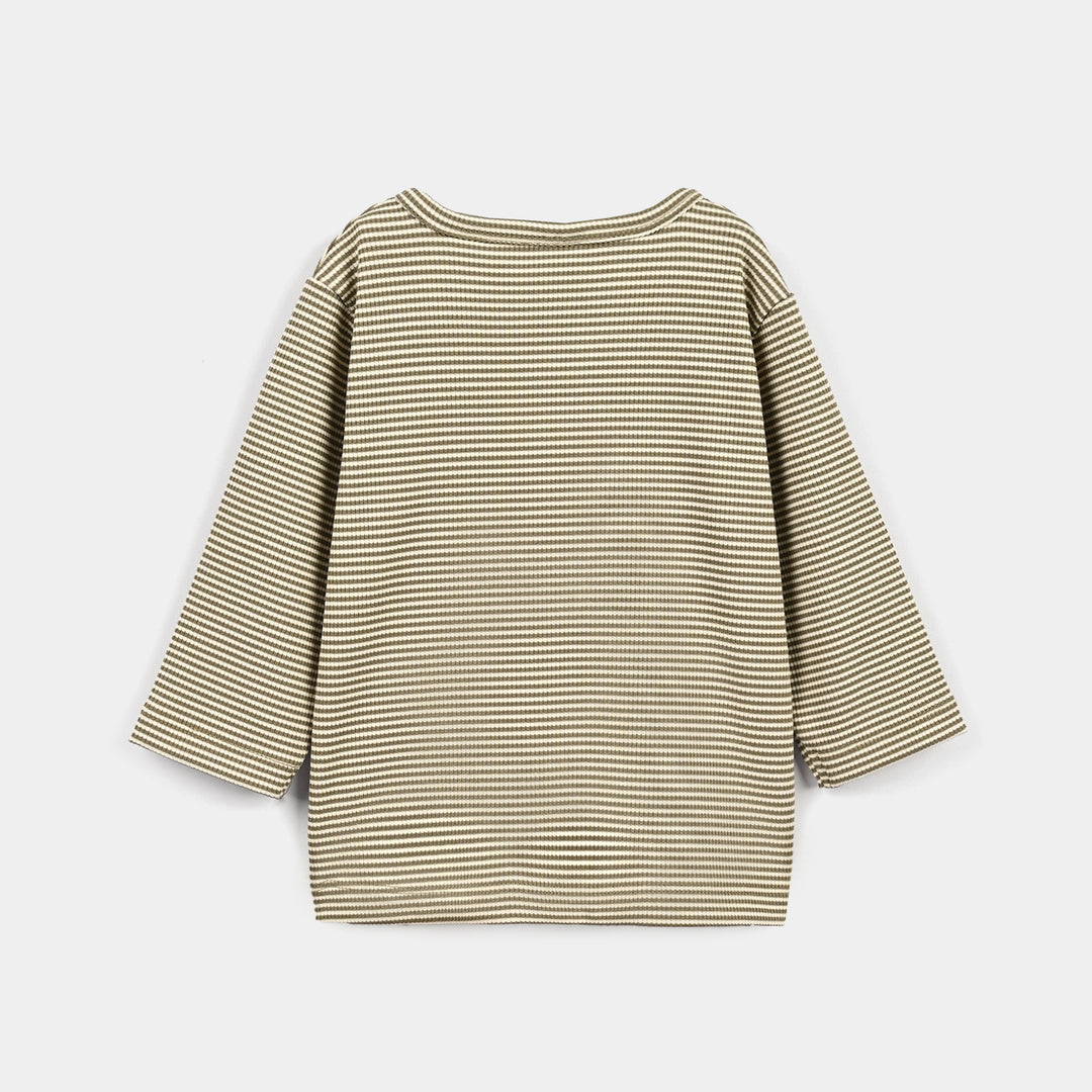 Infant Boys Yarn Dyed T-Shirt Big Smile-Green