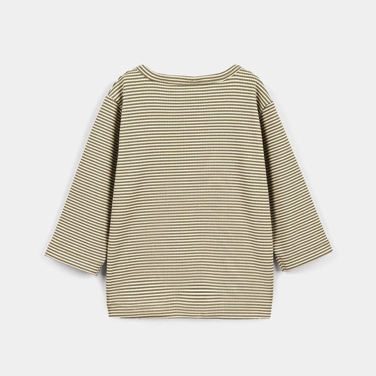 Infant Boys Yarn Dyed T-Shirt Big Smile-Green