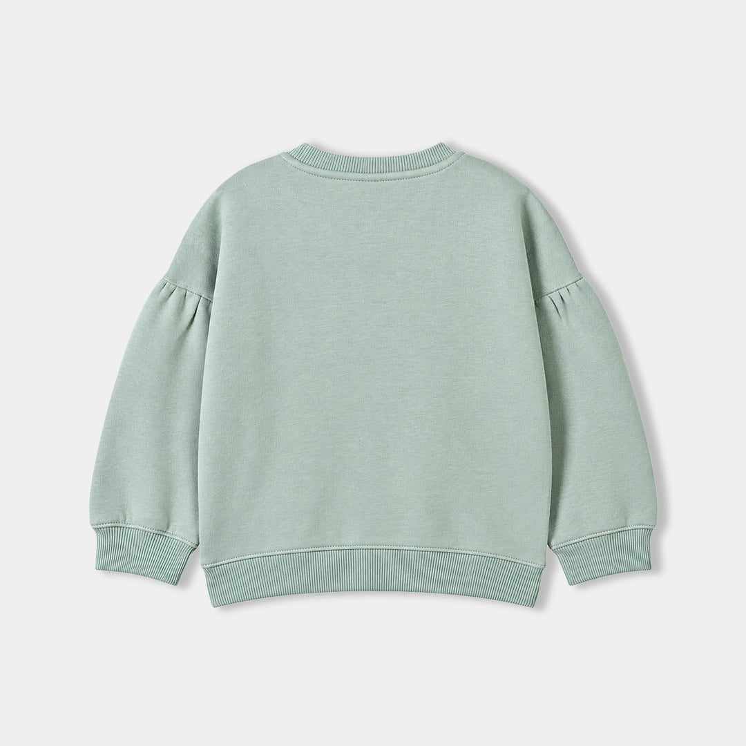 Girls Fleece Sweatshirt Cute Edition-Blue.Surf