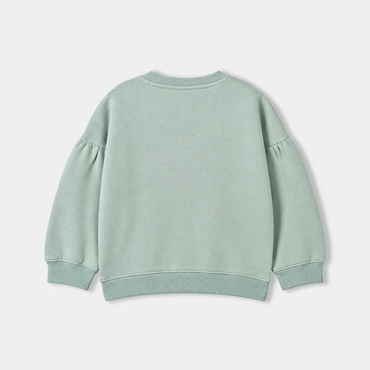 Girls Fleece Sweatshirt Cute Edition-Blue.Surf