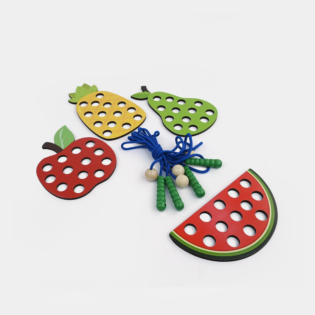 Threading Toys Caterpillars Eat Fruits