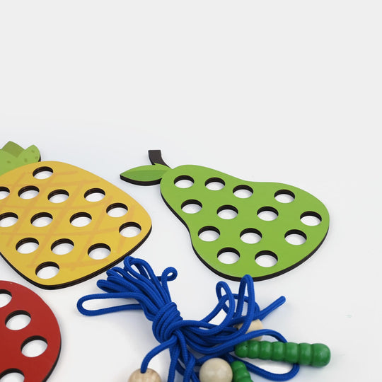 Threading Toys Caterpillars Eat Fruits