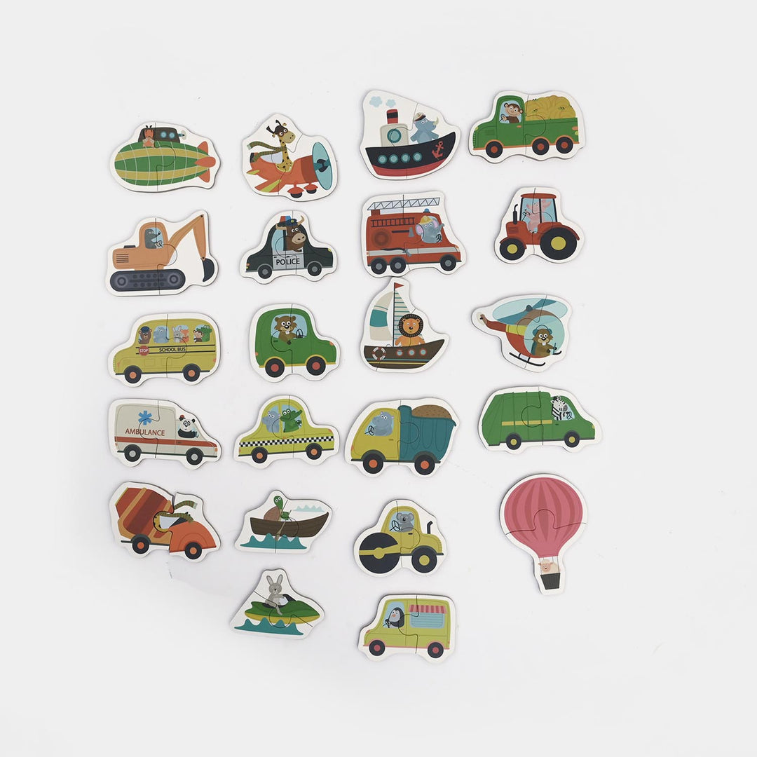 Wooden Traffic Matching Puzzles