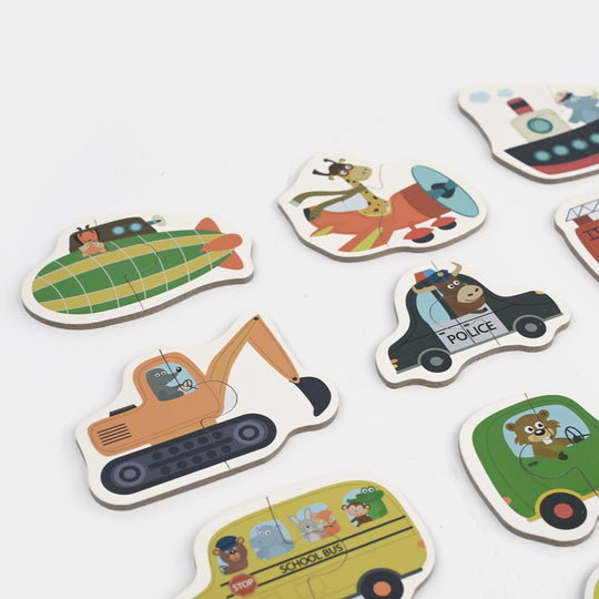 Wooden Traffic Matching Puzzles