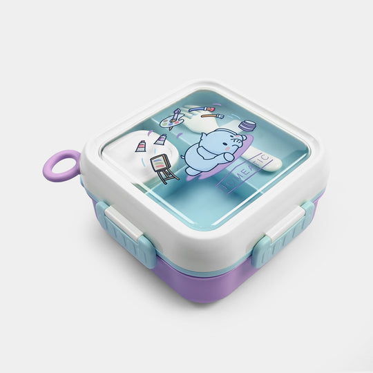 Plastic Lunch Box With Cutlery | 1ltr