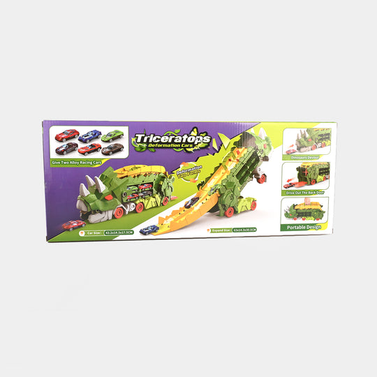 Triceratops Deformation Dino Track with Alloy Cars