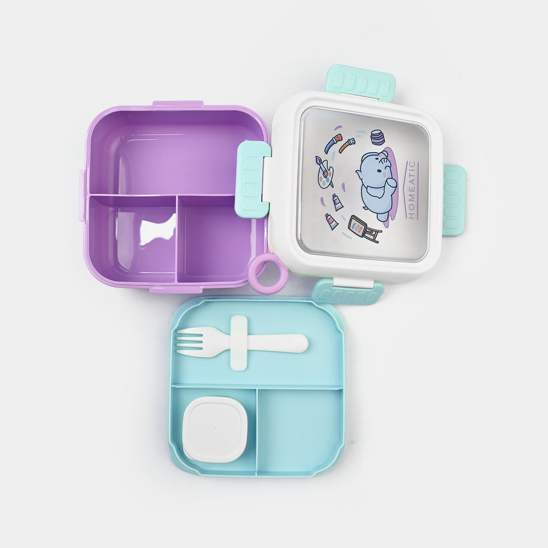 Plastic Lunch Box With Cutlery | 1ltr