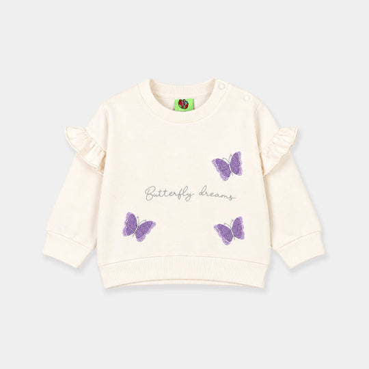 Infant Girls Fleece Sweatshirt Butterfly Dreams-Off.White
