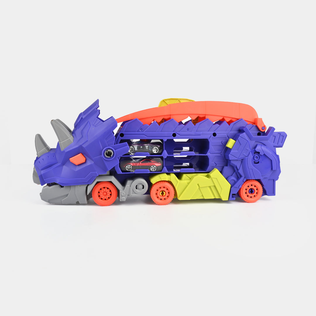 Triceratops Deformation Dino Track with Alloy Cars