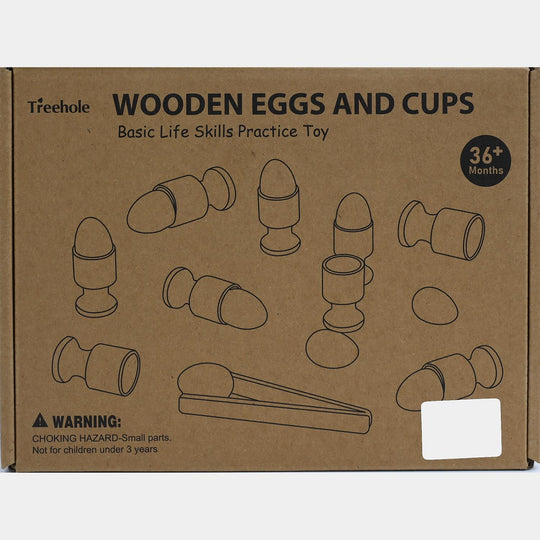 Wooden Eggs and Cups Basic Skills Practice Toy