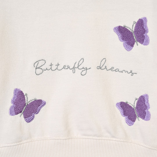 Infant Girls Fleece Sweatshirt Butterfly Dreams-Off.White