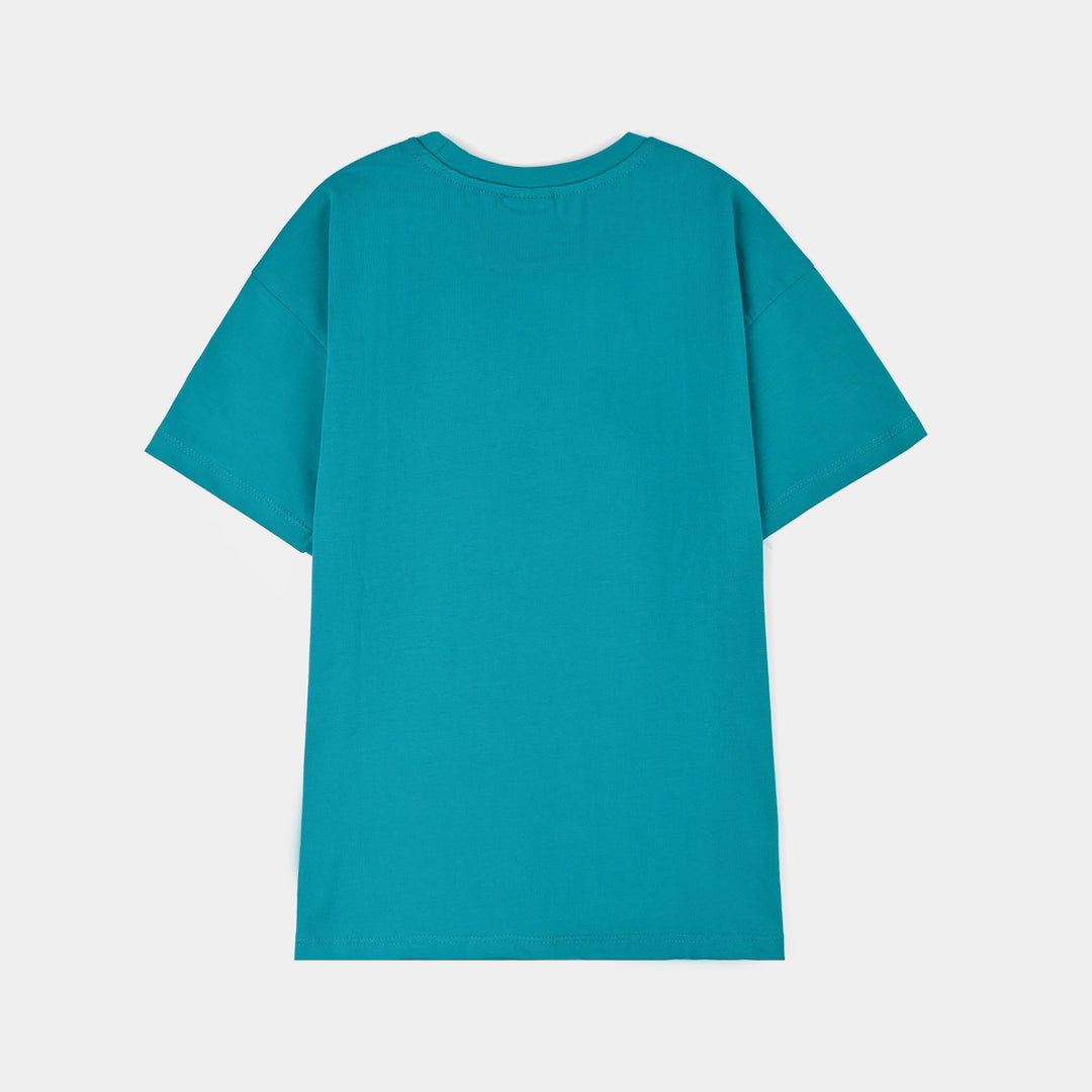 Girls Lycra Jersey T-Shirt Summer-Green