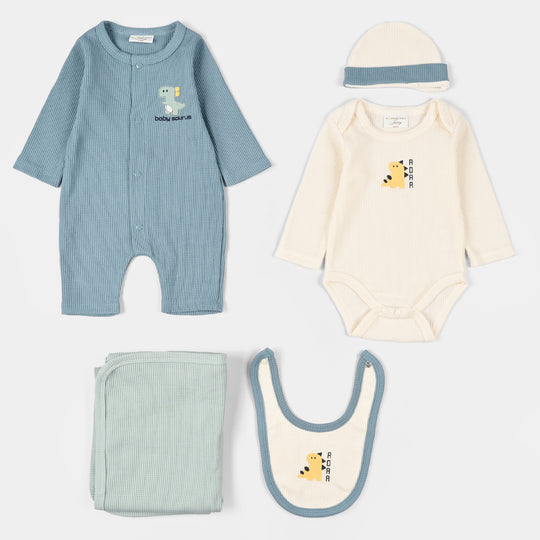 Infant Boys Velour & Thermal 5 PC Gift Set 319 - 044- Off.White.Blue