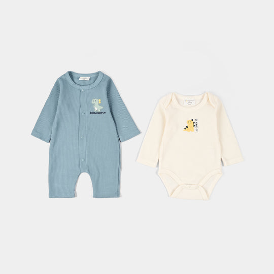 Infant Boys Velour & Thermal 5 PC Gift Set 319 - 044- Off.White.Blue