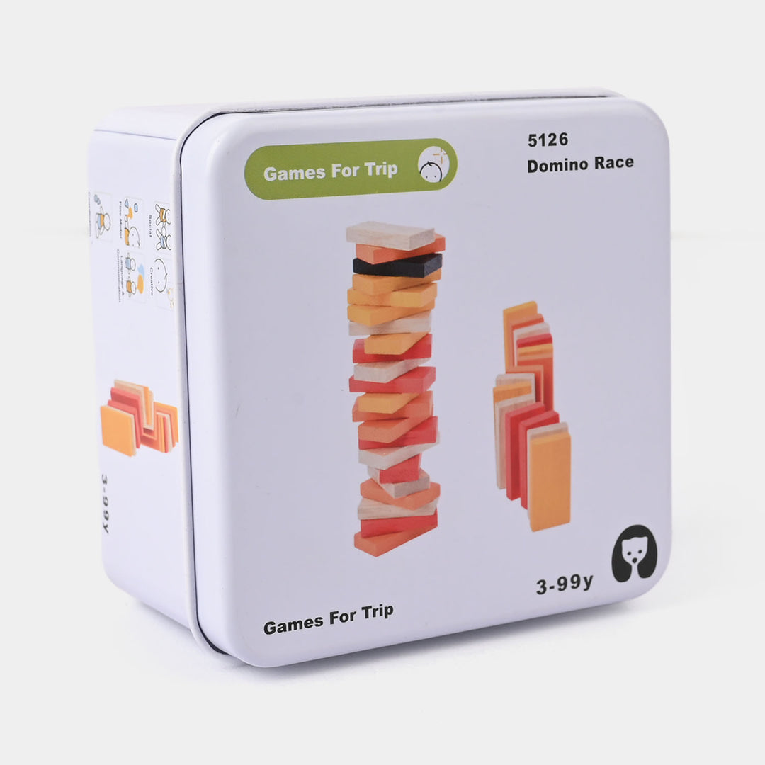 Domino Race Game for Kids and Family – Compact Travel Edition