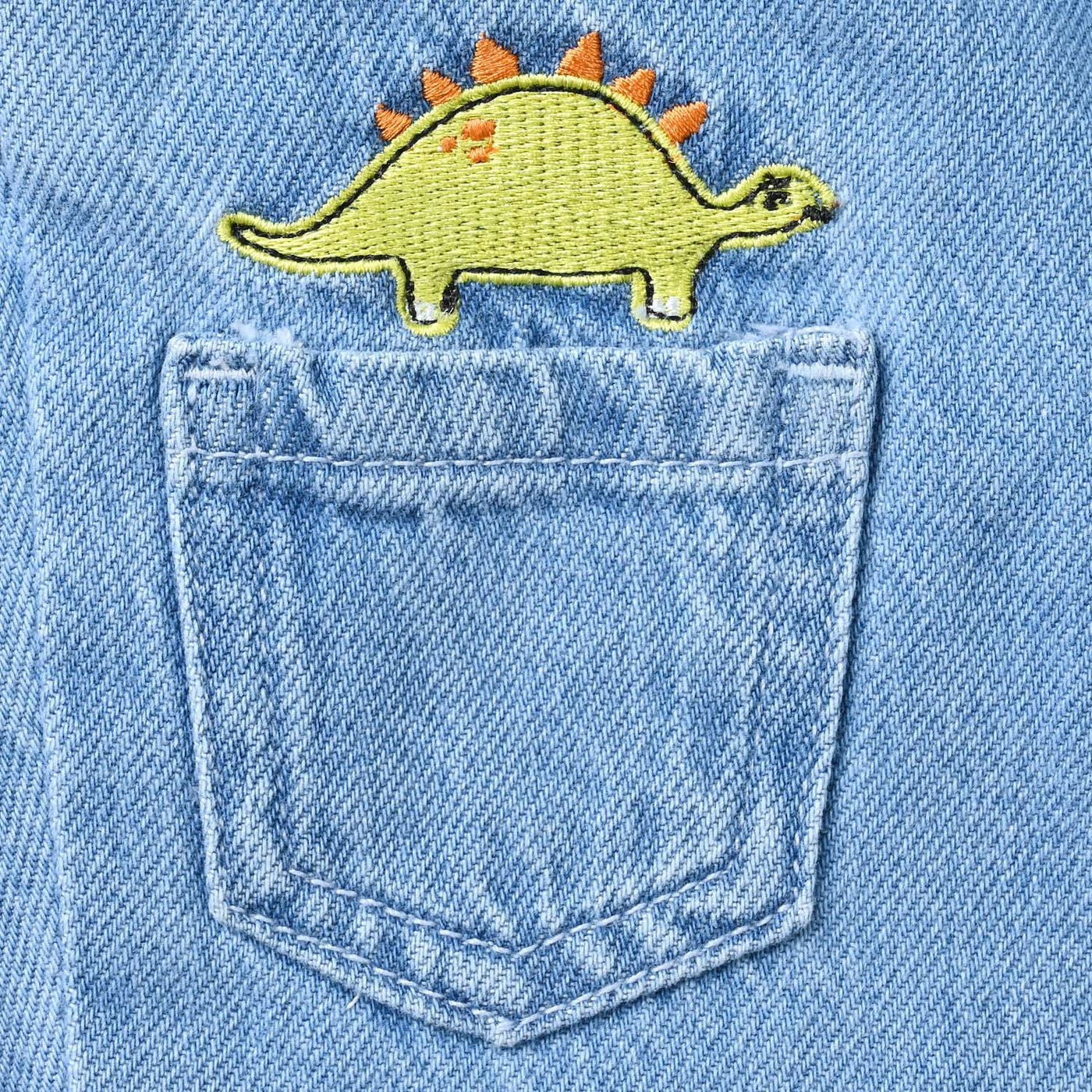 Infant Boys Denim rigid Dangri Dino-Ice Blue