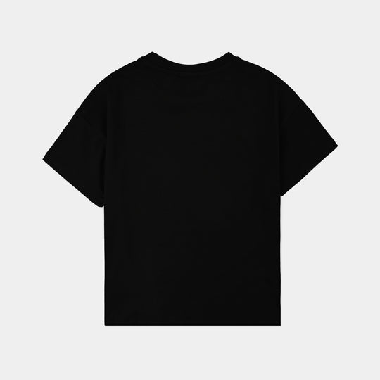 Girls Lycra Jersey T-Shirt Surf Club-BLACK