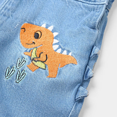 Infant Boys Denim rigid Dangri Dino-Ice Blue