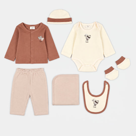 Infant Girls Velour & Thermal 7 PC Gift Set 319 - 090- Brown
