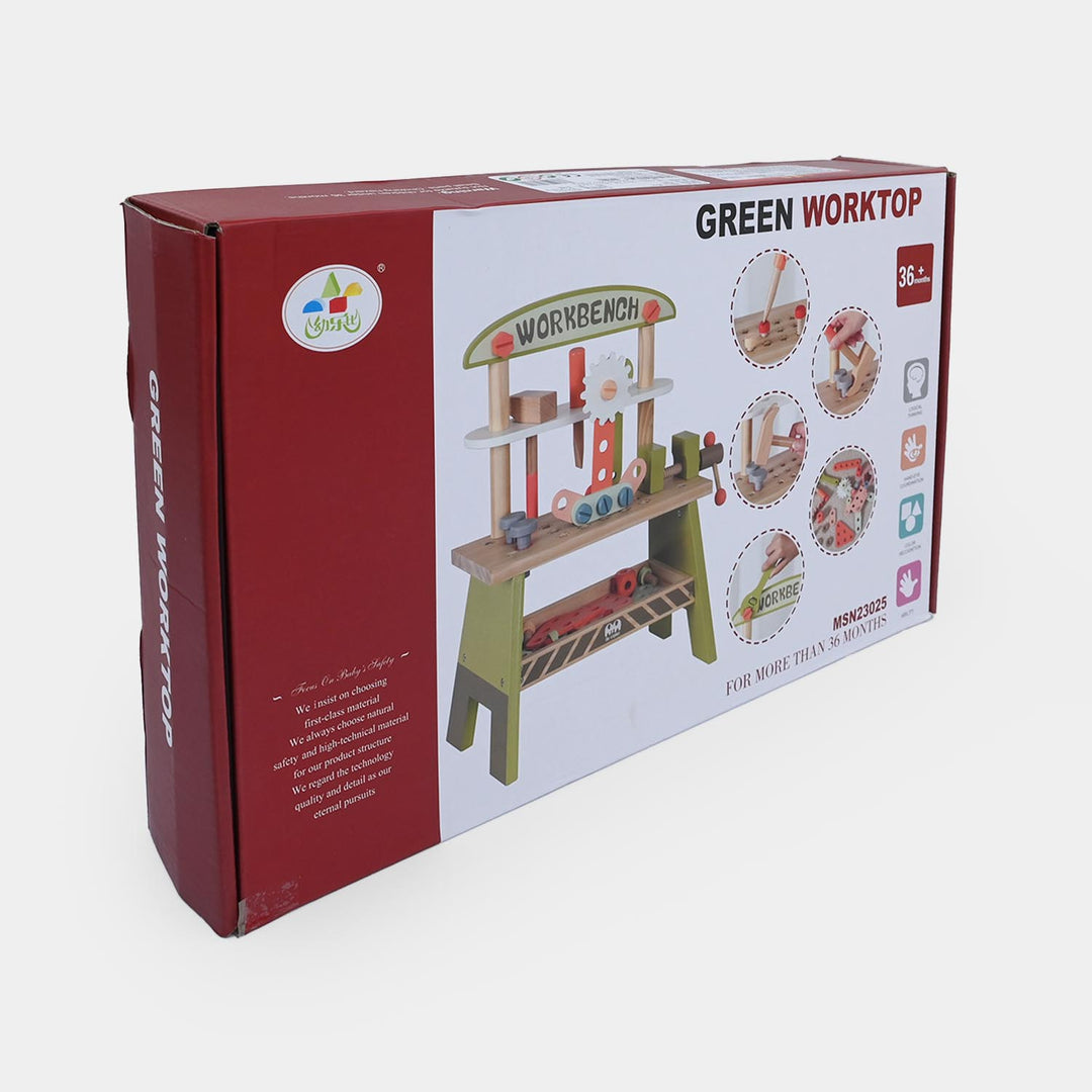 Green Worktop Wooden Workbench Set