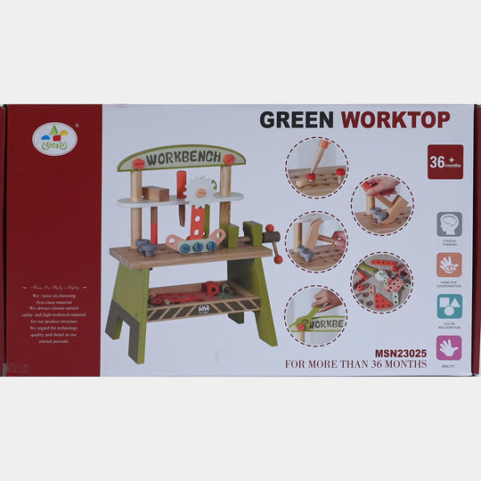 Green Worktop Wooden Workbench Set