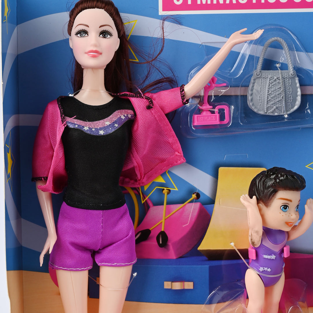 Gymnastics Coach Doll Set