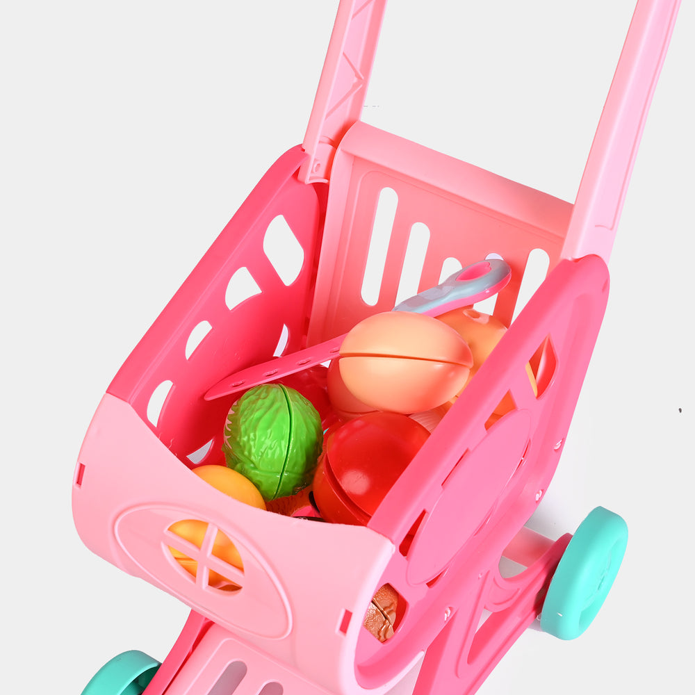 Children's Shopping Cart & Play Grocery Set