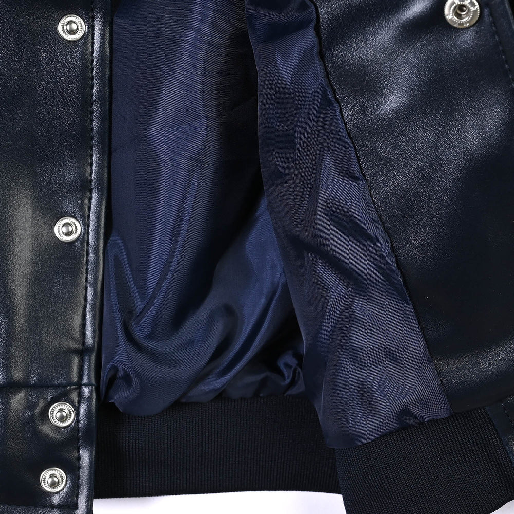 Boys PU Jacket Jetted-BLUE