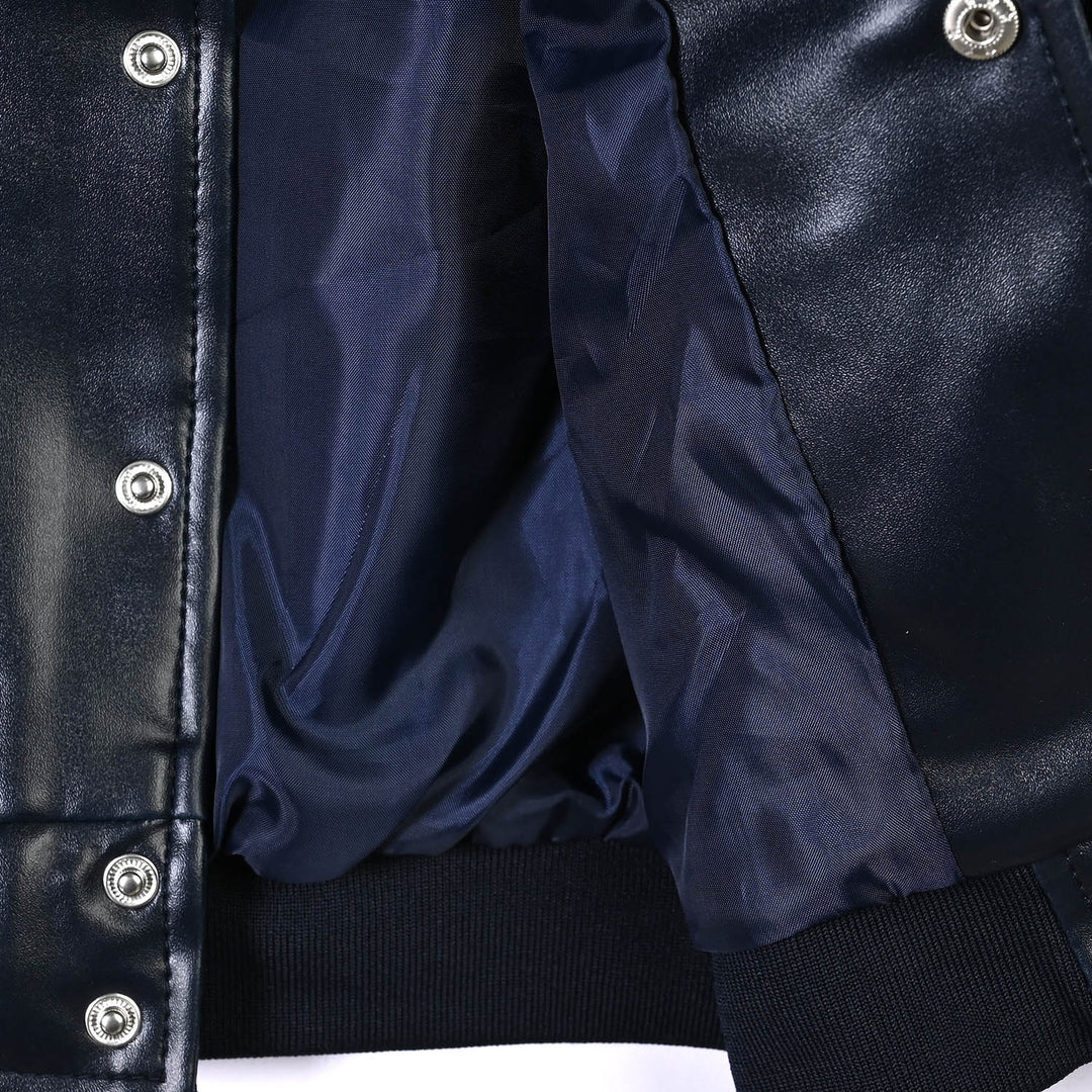 Boys PU Jacket Jetted-BLUE
