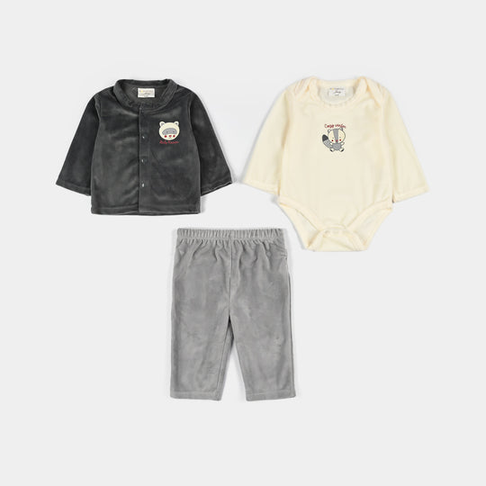 Infant Boys Velour & Thermal 7 PC Gift Set 319 - 060- Off.White.Grey