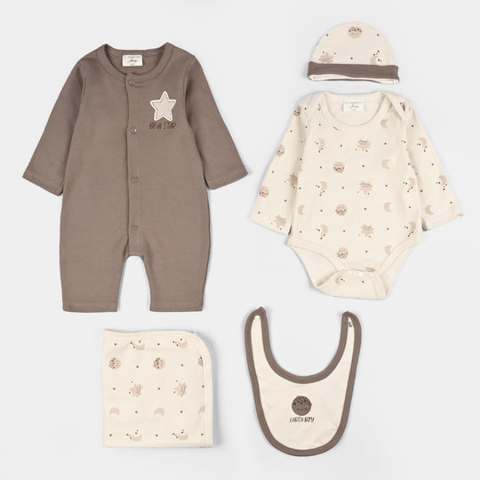 Infant Boys Velour & Thermal 5 PC Gift Set 319 - 029- Beige.Brown