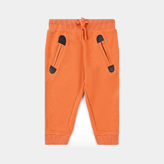 Infant Boys Cotton Terry Pyjamas Pocket Cutline-Aprco.Orange