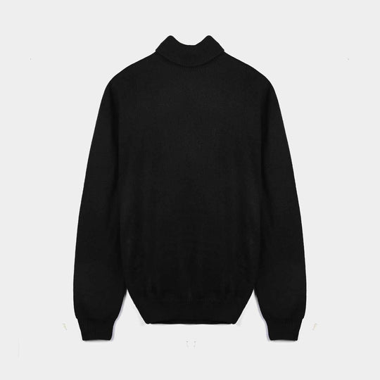 Teen Unisex Acrylic Turtle Neck Sweater-BLACK