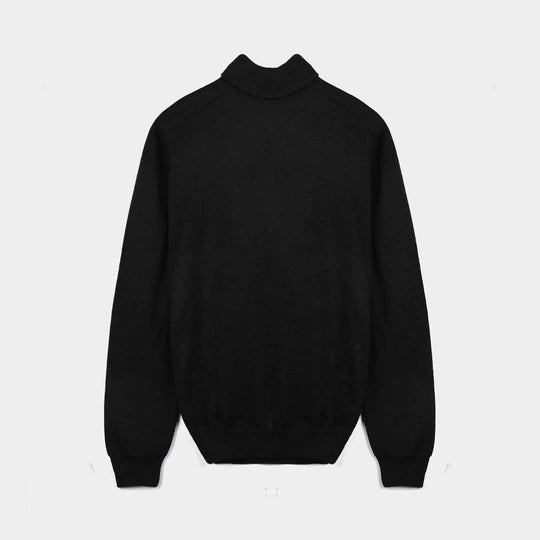 Teen Unisex Acrylic Turtle Neck Sweater-BLACK