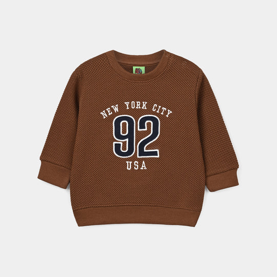 Infant Boys Popcorn Sweat Shirt Usa - Brown