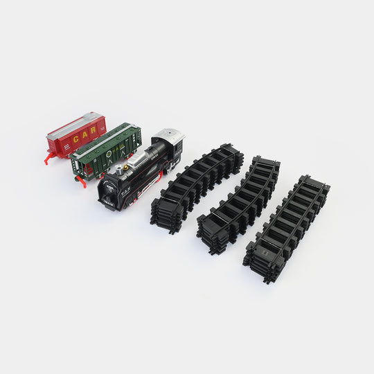 Electric Rail Train With Light Music Spray