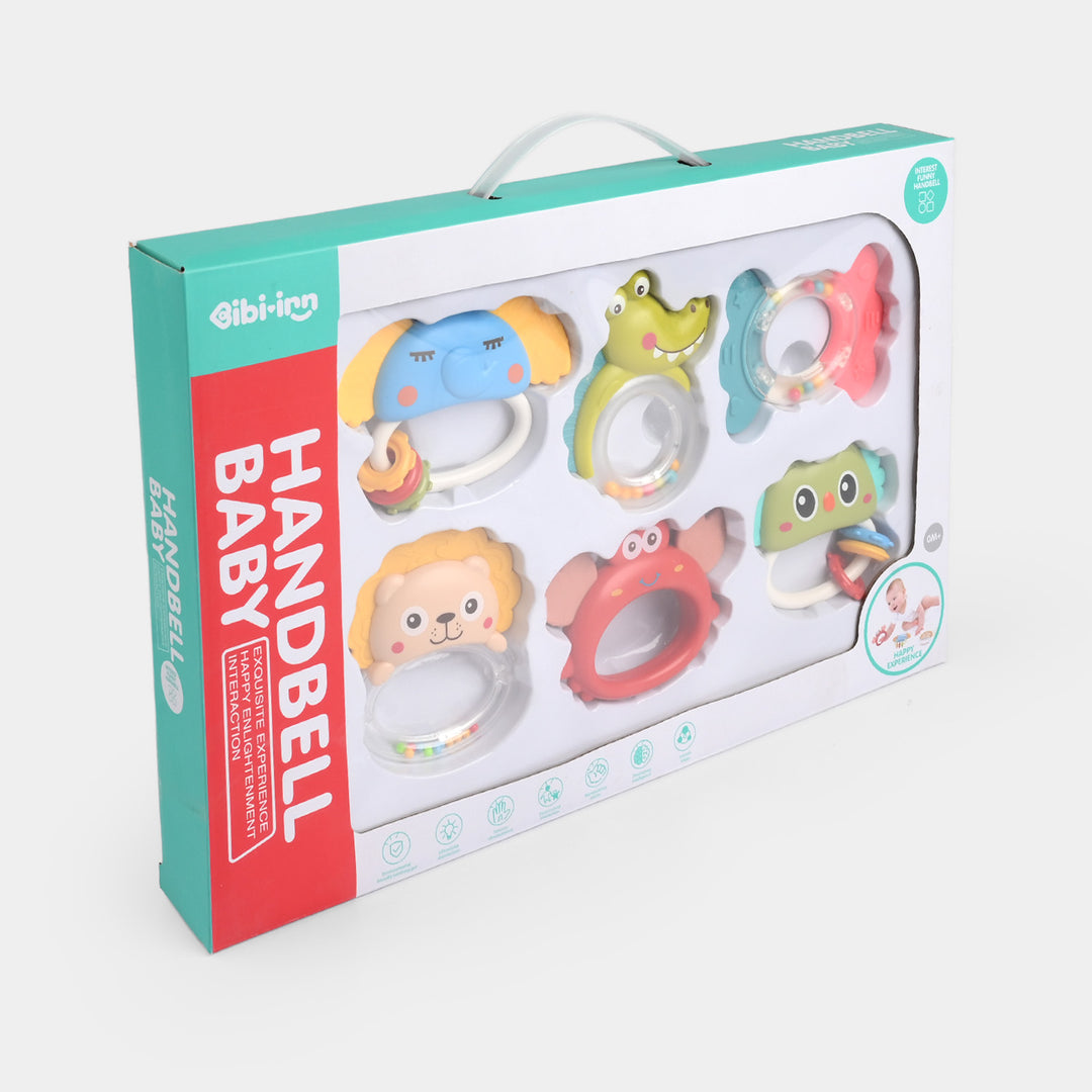 Handbell Baby Rattle & Teether Toy Set