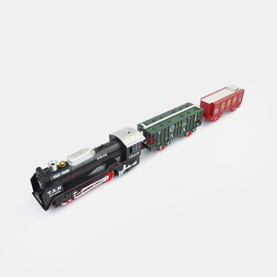 Electric Rail Train With Light Music Spray