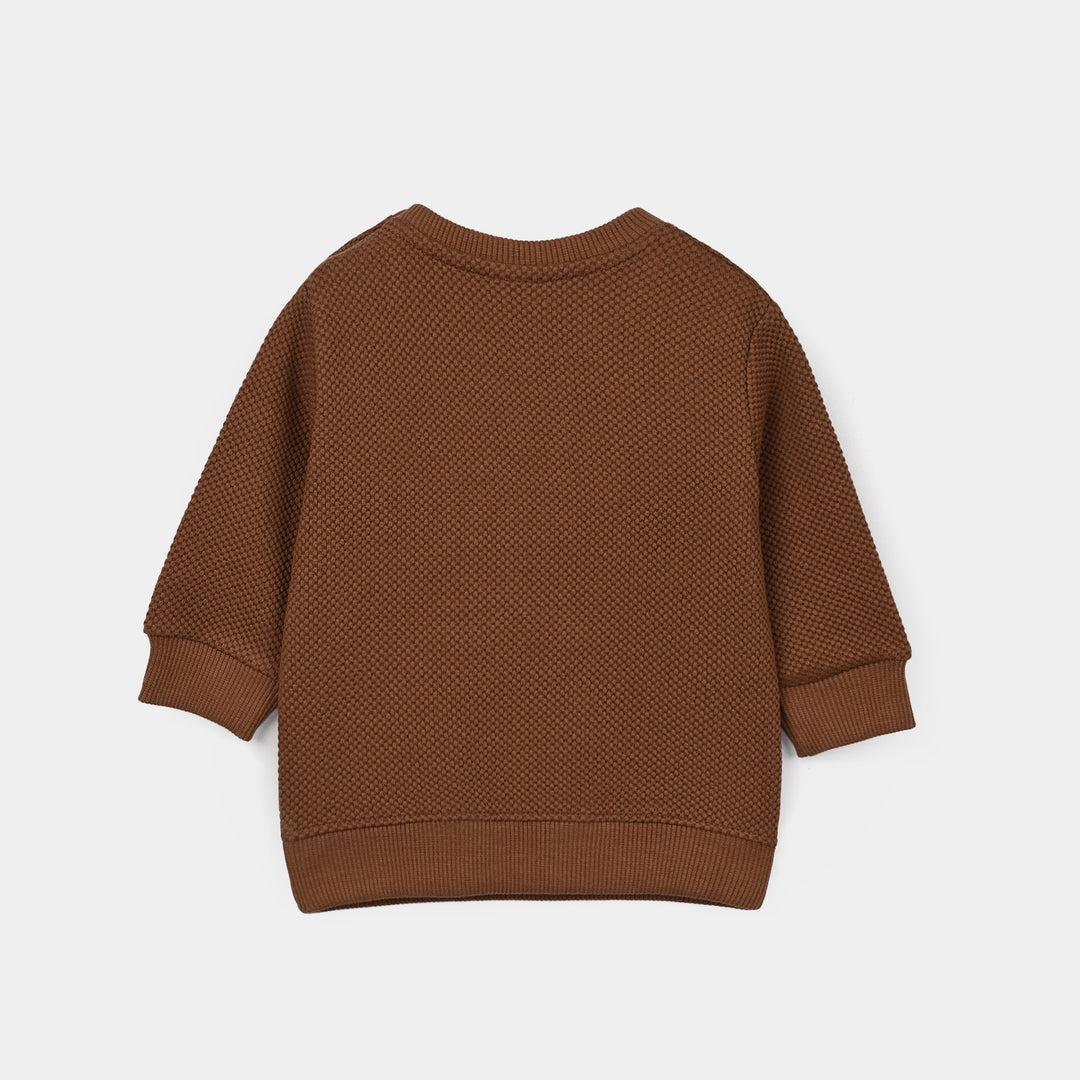 Infant Boys Popcorn Sweat Shirt Usa - Brown